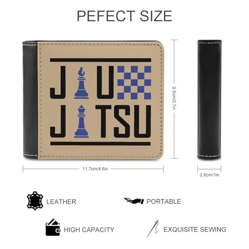 Jiu-Jitsu Chess Men's Bifold Wallet Slim Cash Card Holder PU Leather Purse2