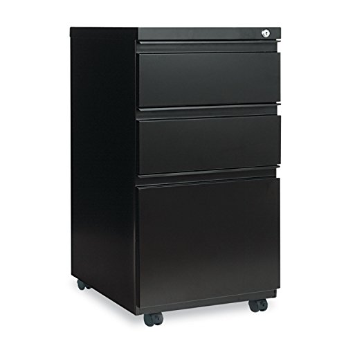Alera Pbbbfbl Three-Drawer Metal Pedestal File With Full-Length Pull, 14 7/8W X 19 1/8D, Black #TOP21