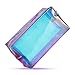 Boao 2 Pcs Clear Iridescent Holographic Makeup Bag Glitter Travel Cosmetic Pouches Toiletry Bag with Zipper Toiletry Organizer Case for Purse Diaper Beach Office Gift(Plain)