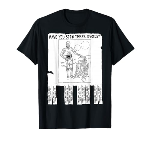 T-shirt Star Wars original look décontracté avec motif droïdes rétro pour fans de ciné