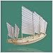 Lllunimon 1/80 Chinese Sand Boat Wooden Assembly Model Kit DIY Handmade Antique Ship Model