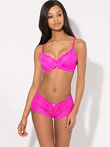 Smart & Sexy Women's Signature Lace Push-up Bra, Sheer, Medium Pink, 34D - Image 8