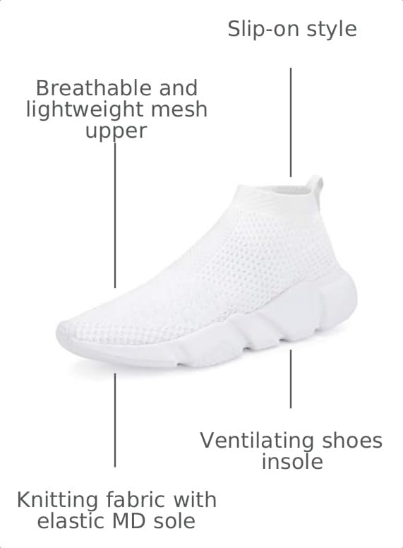 Image of Casbeam Men's Running Knit Comfortable Lightweight Breathable Casual Sports Shoes Fashion Sneakers Slip-On Walking Shoes
