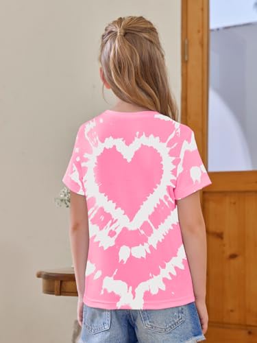 Image of Girls Short Sleeve T Shirts Kids Summer Tops Crewneck Tees 5-14 Years