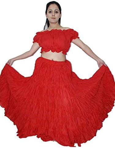 Wevez Women's Belly Dance Cotton 12 Yard Skirt