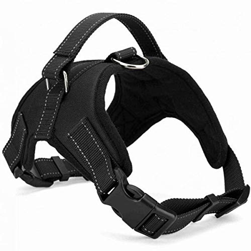TRADERPLUS Chien Gilet de sécurité Harnais, Chien Réglable Walk Out Sports Voyage Gilet col Dragonne avec Ceinture de sécurité Laisse à Clip - sans Tirer, Facile on/Off, Small, Noir Cover