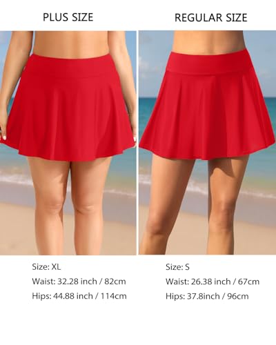 Image of Aqua Eve Women Swim Skirt Tummy Control Swimsuit Skirt High Waisted Bathing Suit Bottom (Available in Plus)