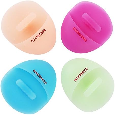 INNERNEED Super Soft Silicone Face Cleanser and Massager Brush Manual Facial Cleansing Brush Handheld Mat Scrubber For Sensitive, Delicate, Dry Skin (Pack of 4)