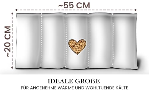 Amilian Kirschkernkissen, 55 x 20 cm, Wärmekissen, Wärmekompresse, Kornkissen, Kirschkernbeutel, Kirschkern, Kissen für Kinder und Erwachsene, perfekt als Massagekissen, Kühlkissen, Anthrazit