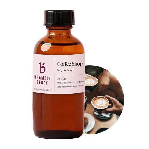 Image of Bramble Berry Coffee Shop Fragrance Oil 2 oz | Warm Cinnamon, Nutmeg & Brewed Coffee Scent with Pastries & Sugar for Soap Making, Candles, Lotion & Scrubs | Skin Safe, Vegan, Paraben & Phthalate Free