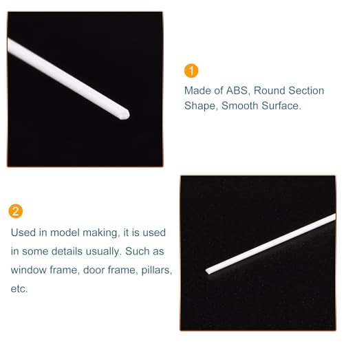 Image of MECCANIXITY ABS Plastic Rod Round Solid White Bar 1.5mmx250mm for DIY Model Material, Architectural Model Making, DIY Sand Table, Pack of 5