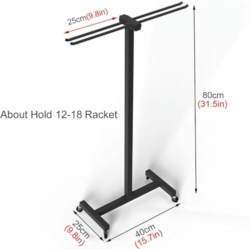 Support de sol pour raquettes de badminton stable avec panier mobile - 2