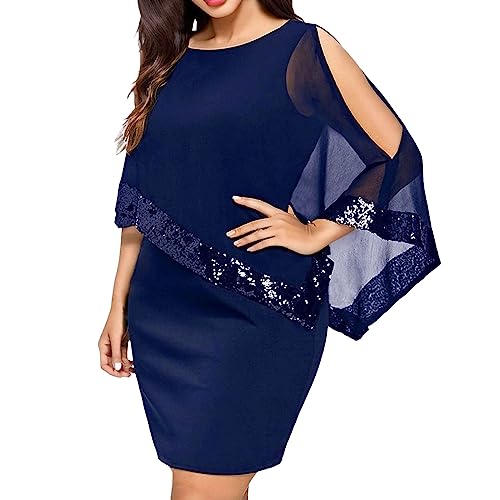 Robe de soirée grande taille longue chic avec paillettes scintillantes