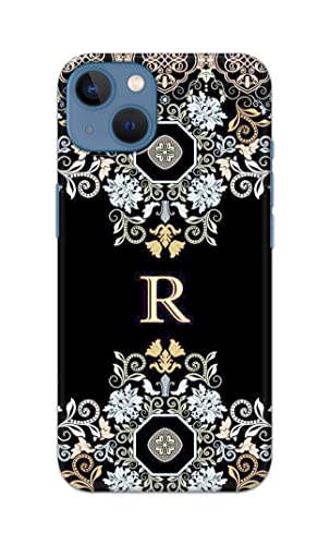 Image of PRINTFIDAA Name II Initial II Letter Floral Pattern Alphabet R Printed Designer Hard Back Case Cover for Apple iPhone 13, A2633, A2482, A2631, A2634, A2635 -(SS) MVN1007
