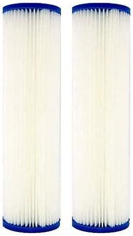 IPW Industries Inc. 2-Pack Sediment Pleated Water Filter - 20 Micron Water Filter 10 x 2.5 for Whole House - Compatible Replacement for AO-WH-PRE-RP2