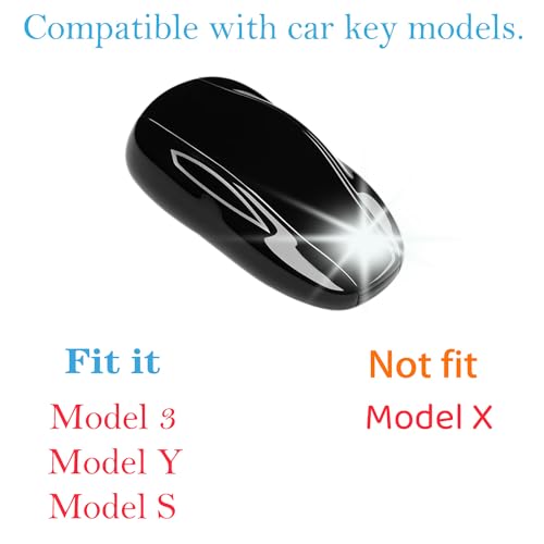 Kirsnda key fob cover Compatible with Tesla Model 3,Y,S remote key TPU Protection case keychain(Red) - Image 3