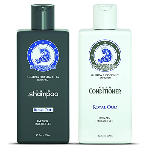Bossman Hair Shampoo and Conditioner Combo- Paraben Free and Sulfate Free (Royal Oud)