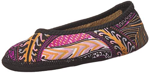 Women's Ballet Flat Fuzzies Slipper, Paisley, Small