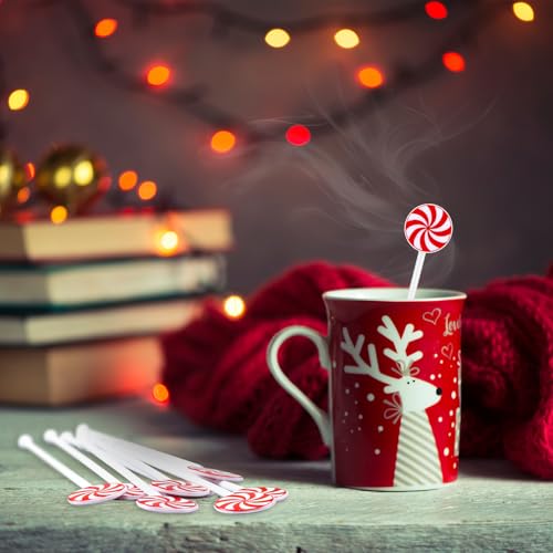 SiliFine Rührstäbchen für den Winter, für Weihnachten, für Urlaub, Kaffee, Rührstäbchen, wiederverwendbar, Kunststoff, heiße Kakao, Bar… – Ansicht 3