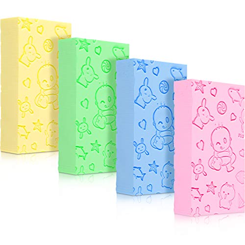 4 Pieces Exfoliating Sponge Bath Sponge Soft Shower Sponge Body Cleaning Sponge for Bathroom Body Cleansing Supplies