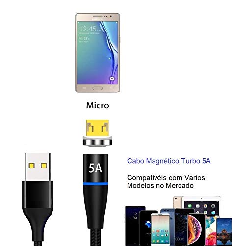 Cabo Magnético Turbo 5A (MICRO USB) Carga rápida e transferência de dados Cabo de carregamento rápid
