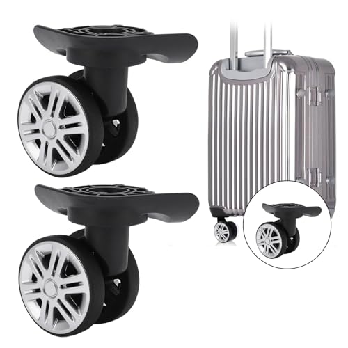 Alomejor Suitcase Wheels, 1 Pair Suitcase Casters with 8 x Screw for Double Row Wheels2