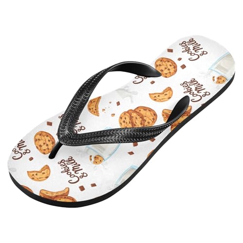 Burbuja Chocolate Cookies Milk Flip Flops for Women Men, Soft Thong Sandals Rubber Slippers for Pool Beach Essentials2