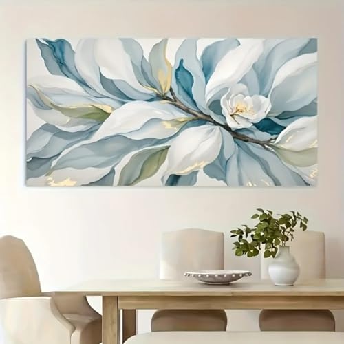 Impression sur toile abstraite blanche et cadre 20x40 - 5