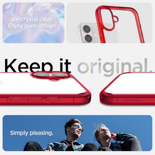 Image of Spigen for iPhone 16 Case, Ultra Hybrid [No Magnet Ring][Anti-Yellowing] - Red Crystal