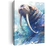 GeRRit Walrus Watercolor Canvas 16×24