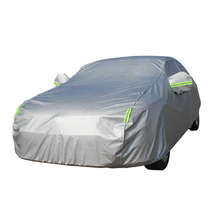 Image of Car Cover Waterproof All Weather for Automobiles Outdoor Car Covers for Automobiles with Zipper Door Universal in All Seasons Snow Prevention Rainproof Sun for car and Sedan(193x72x59 inch)