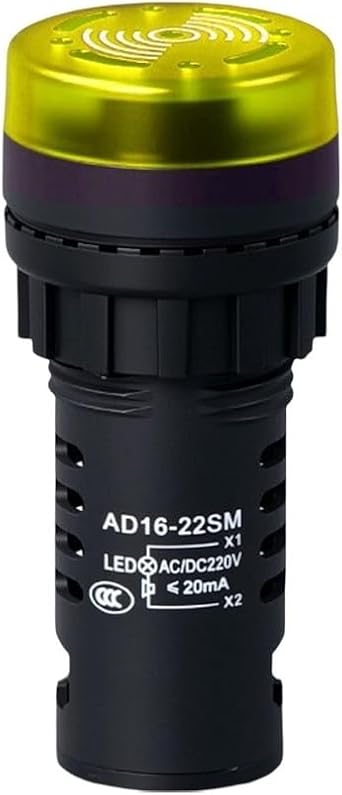 AD16-22SM LED Flash Signal Light with Integrated Buzzer for Machine Start Stop Indication AC/DC 12V 24V 220V Green ACDC24V
