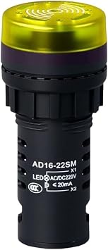 AD16-22SM LED Flash Signal Light with Integrated Buzzer for Machine Start Stop Indication AC/DC 12V 24V 220V (Green ACDC24V)