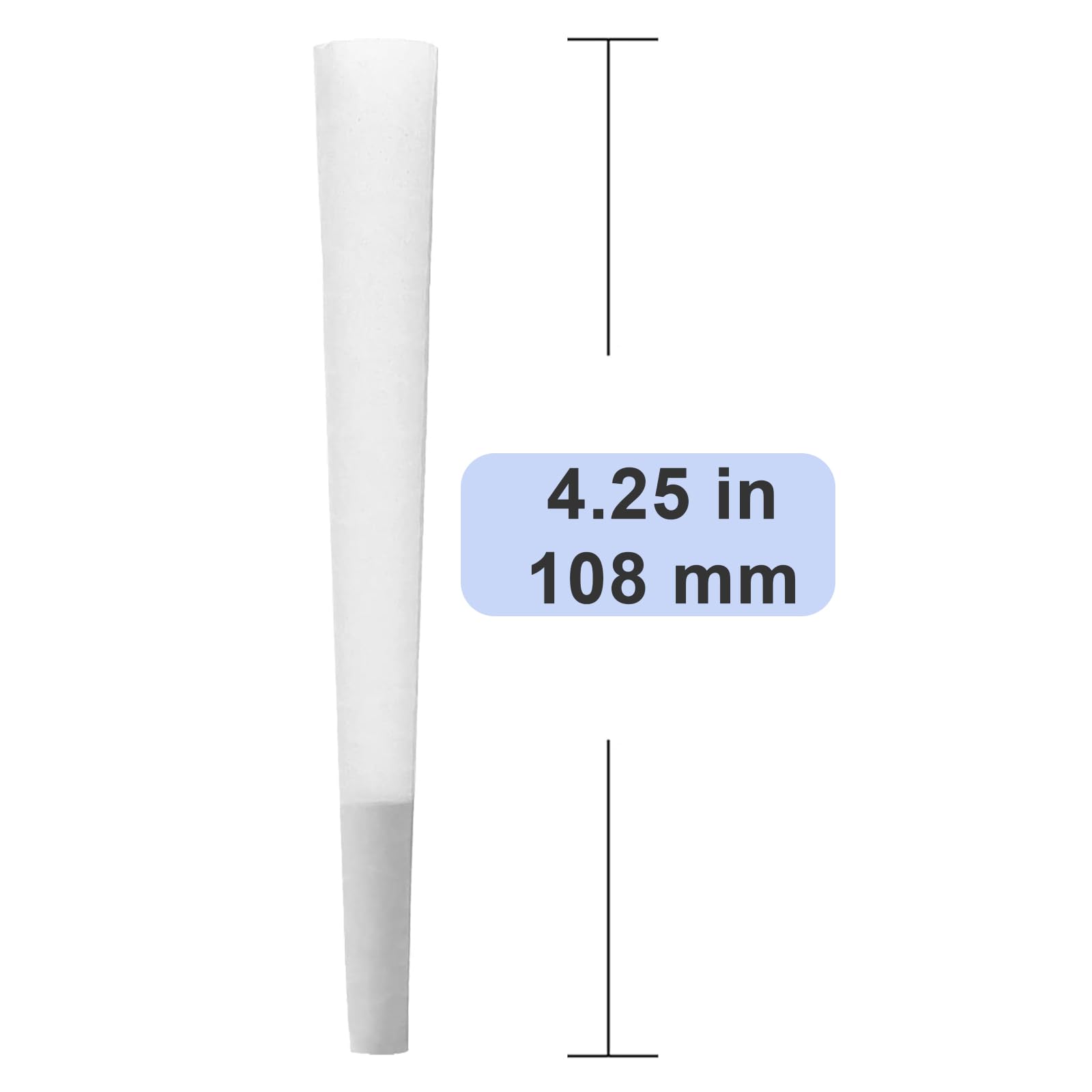 200 Cônes Pré-Roulés Blancs Format Extra Large Conique, Papier Végétal, Inclut 1 Entonnoir Remplisseur