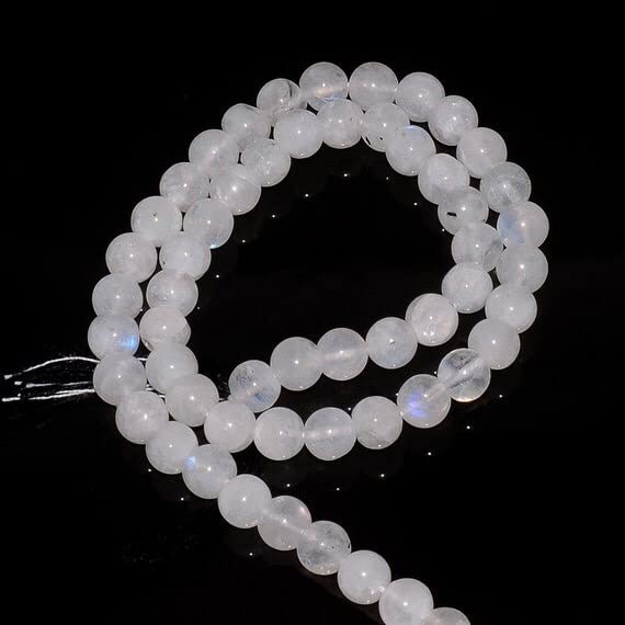 Perles de pierre de lune véritable LKBEADS 6mm, lot de 5 rangs pour création de bijoux