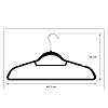 Tento Home Pack of 50 Black Velvet Non-Slip Suit Hangers Including Tie Holder 360° Silver Rotation