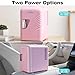 Iceblue Mini Fridge, Retro 4Liter /6 Cans Tiny Fridge, AC Plug & 12V Car Charger Skincare Fridge, Compact & Portable 4A Cooling Small Refrigerator for Bedroom, Car, Office, Dorm, Gift - Pink