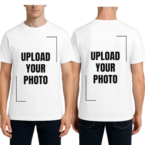 Custom T Shirts with Your Design Front and Back Print Personalized T Shirts Company Logo Image Photo...