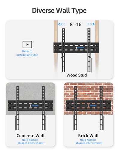 MOUNTUP TV Wall Mount, Tilting TV Bracket for Most 26-60 Inch LED LCD OLED Flat/Curved TVs, Low Profile Save Spacing, Fits 12" to 16" Stud, Max VESA 400x400mm up to 99 LBS - image 7