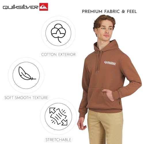 Image of Quiksilver Men's Regular Fit Super Soft Fleece Midweight Pullover Hooded Sweatshirt