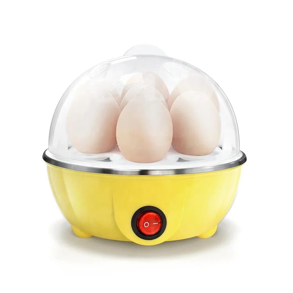 Rapid Electric Egg Cooker, 14/7 Eggs Capacity for Hard Boiled Eggs (Yellow, 7 egg,)