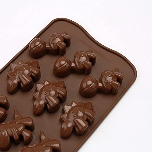 12-Cavity Dinosaur Chocolate Candy Mold, Silicone Non-Stick Mini Dinosaur Diy Mold For Making Crayons Soap Cake Decoration Jelly Chocolate Gummy Candy Ice Cube #TOP4