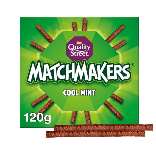 Quality Street Matchmakers Cool Mint Chocolate Sticks Box | 120g of Crunchy Mint Pieces in Milk & Dark Chocolate | Festive Treats for Sharing, Stocking Fillers & After-Dinner Moments