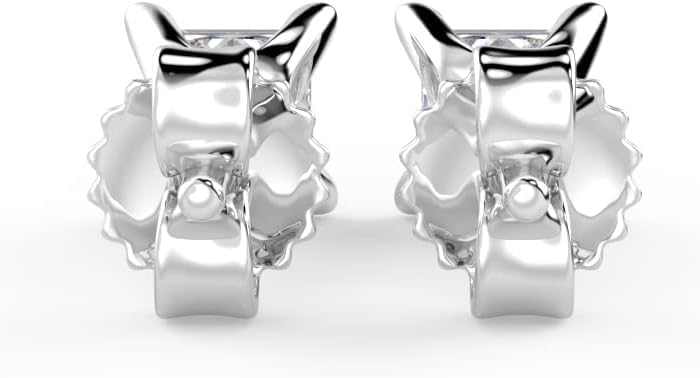 IGI Certified 1/2 to 4 Carat White Blue or Pink Lab Grown Diamond Stud Earrings for Women I 14k White Gold Earrings for Her (G-H, VS1-VS2, cttw) Princess Cut Diamond I Push Back Studs - Image 5