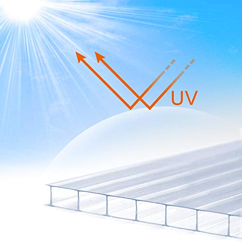 LZQ 14 stuks polycarbonaat holle kamerplaten, dubbele platen, transparante polycarbonaatplaten, 4 mm dik, 60,5 x 121 cm… - Image 5