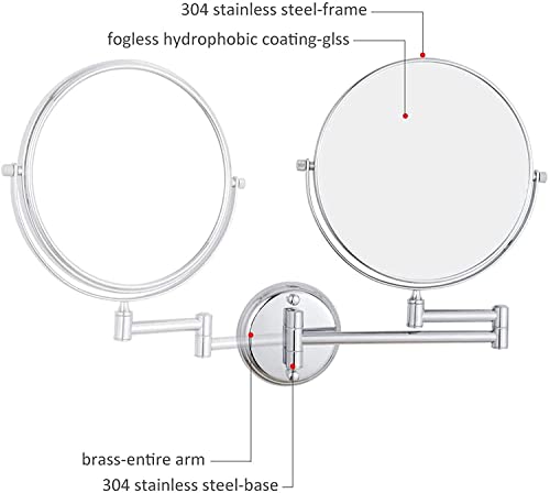 Miroir de rasage grossissant double face avec bras pliable 360° - 6