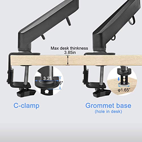 Image of Suptek Monitor Mount Gas Spring Monitor Arm Desk Mount Fully Adjustable Fits 17 20 22 23 24 26 27 32 35 inch Monitors Weight Capacity up to 24.25 lbs