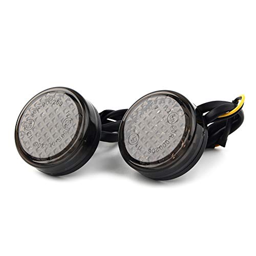 Cnfang4 Motorcycle LED Rear Turn Signals Lens LED Indicator, Light Integrated Brake Running Light for HONDA, for Suzuki, for Harley Davidson with 10mm bolt Hole, smoke