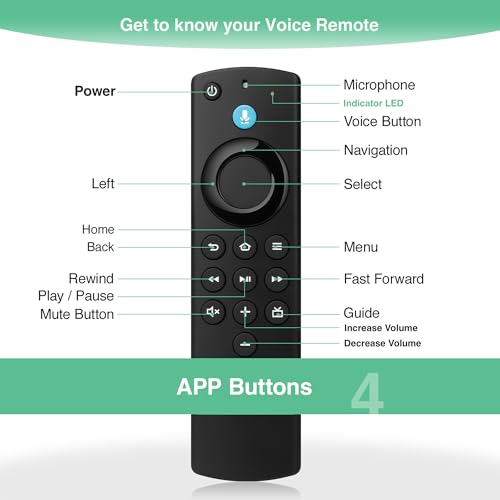 Image of Replacement Voice Remote Fit for All Fire-Series TV Cube /Stick, Compatible with Firestick 4K Max /4K /Stick /Lite /HD, Fit for All Hisense, TCL, Insignia-Pioneer-Omni QLED Series, Not for Roku