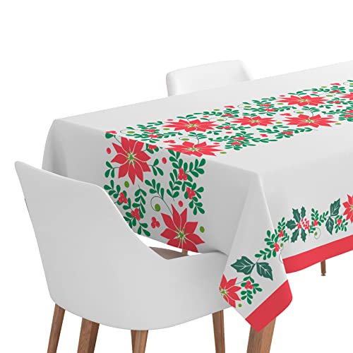 Horeca Collection 1 Unidad - Rollo de Mantel de Papel de 120 x 500 cm. Rollo Mantel Doble Capa para Navidad y Nochevieja con diseño de Flor de Pascua. 100% reciclables Celebraciones y Eventos.